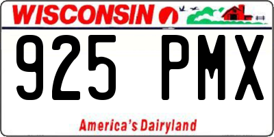 WI license plate 925PMX