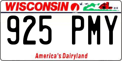 WI license plate 925PMY