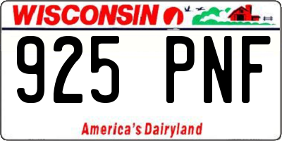 WI license plate 925PNF