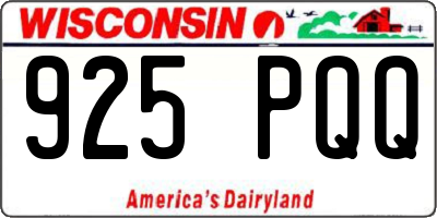 WI license plate 925PQQ