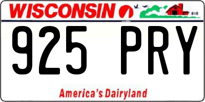 WI license plate 925PRY