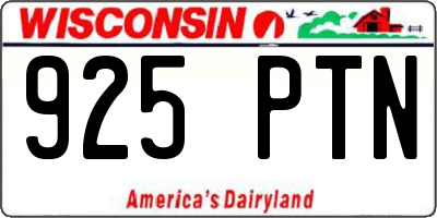 WI license plate 925PTN