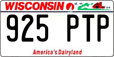 WI license plate 925PTP