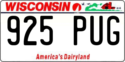 WI license plate 925PUG