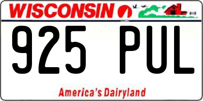 WI license plate 925PUL
