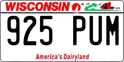 WI license plate 925PUM