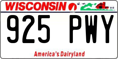 WI license plate 925PWY