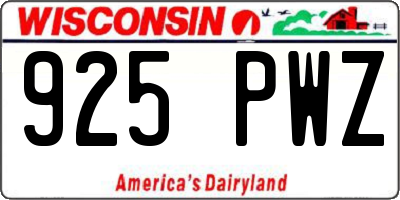 WI license plate 925PWZ