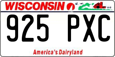 WI license plate 925PXC