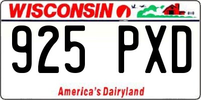 WI license plate 925PXD