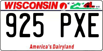 WI license plate 925PXE