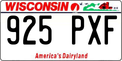 WI license plate 925PXF