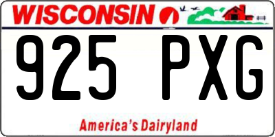 WI license plate 925PXG