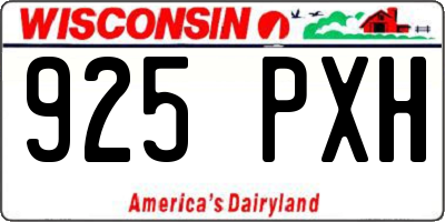 WI license plate 925PXH