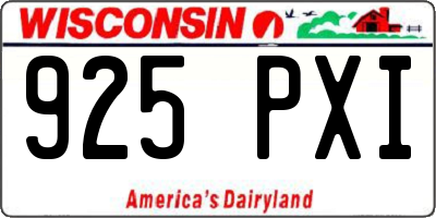 WI license plate 925PXI
