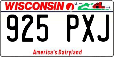 WI license plate 925PXJ