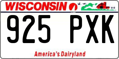 WI license plate 925PXK
