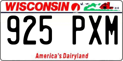 WI license plate 925PXM