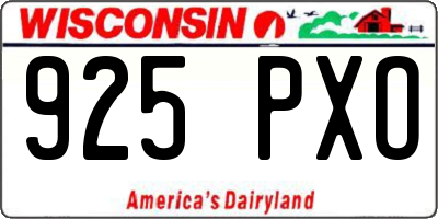WI license plate 925PXO