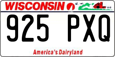 WI license plate 925PXQ