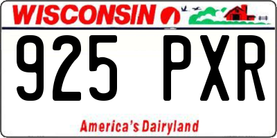 WI license plate 925PXR