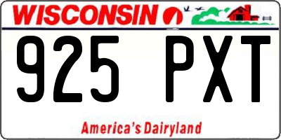WI license plate 925PXT