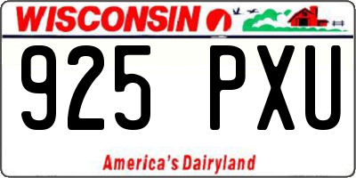 WI license plate 925PXU