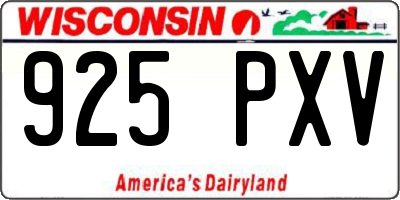 WI license plate 925PXV