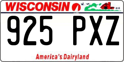 WI license plate 925PXZ
