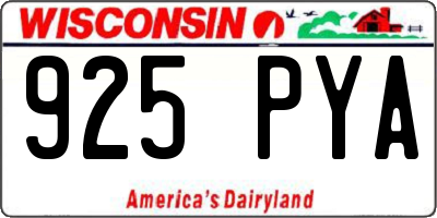 WI license plate 925PYA