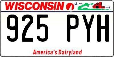 WI license plate 925PYH