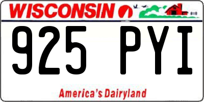 WI license plate 925PYI