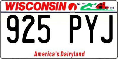 WI license plate 925PYJ
