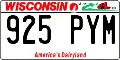 WI license plate 925PYM