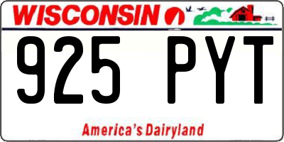 WI license plate 925PYT