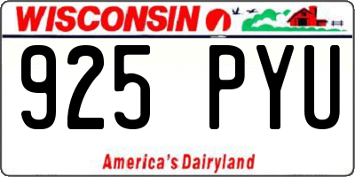 WI license plate 925PYU