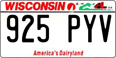 WI license plate 925PYV