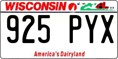 WI license plate 925PYX