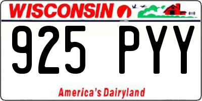 WI license plate 925PYY