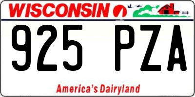 WI license plate 925PZA
