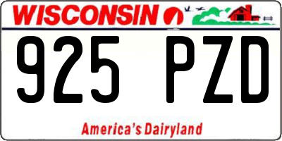 WI license plate 925PZD