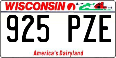 WI license plate 925PZE