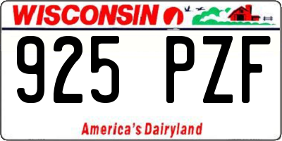 WI license plate 925PZF