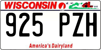 WI license plate 925PZH