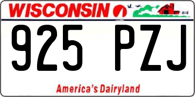 WI license plate 925PZJ