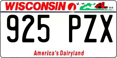 WI license plate 925PZX