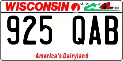 WI license plate 925QAB