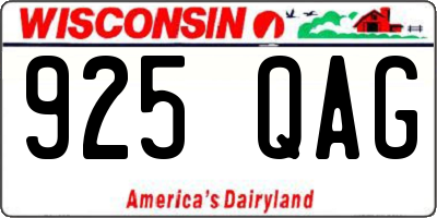 WI license plate 925QAG