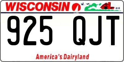 WI license plate 925QJT