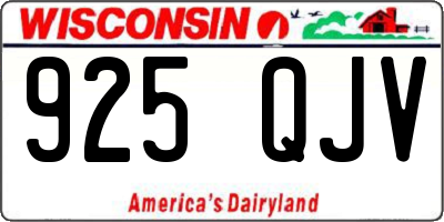 WI license plate 925QJV